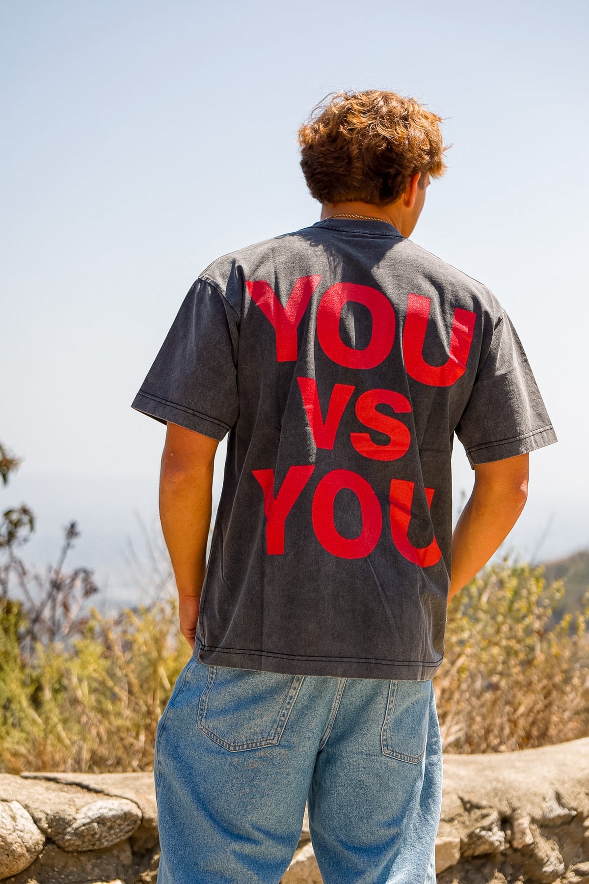 "YOU vs YOU" 001 red logo tee